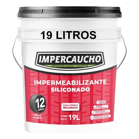 Impermeabilizante Ecológico Siliconado Impercaucho 19l Aislante Térmico Blanco Mate