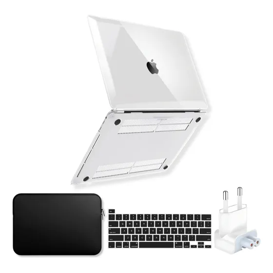 Capa P/ Macbook Pro 13 Touch Bar M1m2 +bag+plug Transparente