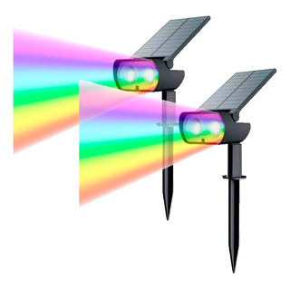 Estaca Led Solar 1.8w Ip65 Akai Energy Rgb Exterior Pack X2 Estaca Led Solar 1.8w Ip65 Akai Energy Rgb Exterior Pack X2