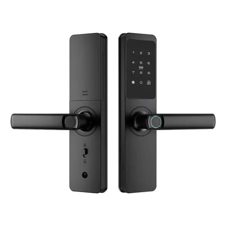 Fechadura Digital Intelligent Lock Senha Cartão Biometria Preto