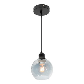 Lámpara Colgante Moderna Negro Vidrio Ahumado 40w E27 1 Luz Lumimexico 21242-2 Lámpara Colgante Moderna Negro Vidrio Ahumado 40w E27 1 Luz Lumimexico 21242-2