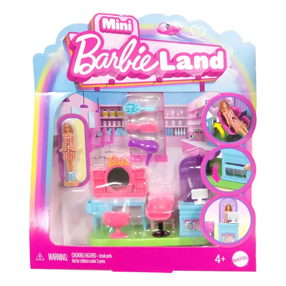 Set Muñeca Mini Barbie Land Y Local Comercial +4 Años