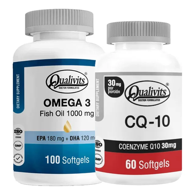 Coenzima Q10 30 Mg + Omega 3 X 100 - Qualivits Antioxidante