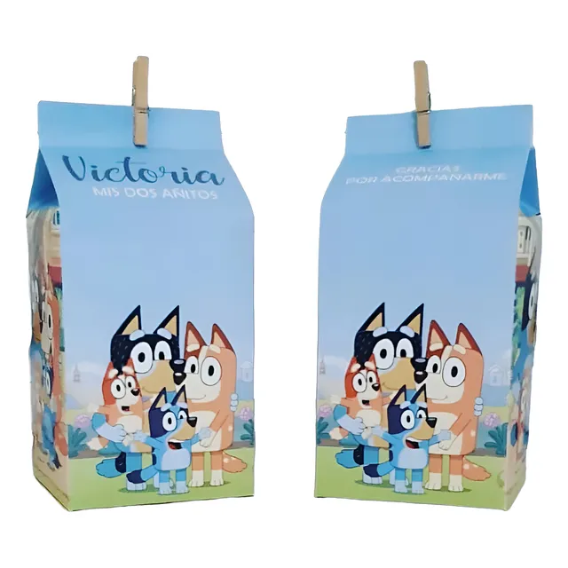 Bluey Souvenir Caja Golosinas Cumpleaños Tipo Softmilk 10
