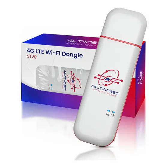 Modem Router Usb Portatil 4g Lte Gsm Chip Wifi Auto Casa Color Blanco