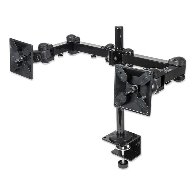 Soporte Con Brazos Para 2 Monitores Hasta 24'' Manhattan /vc Color Negro