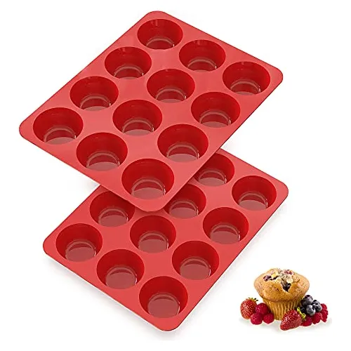 Moldes De   Para Magdalenas Antiadherentes, 12 Tazas, M...