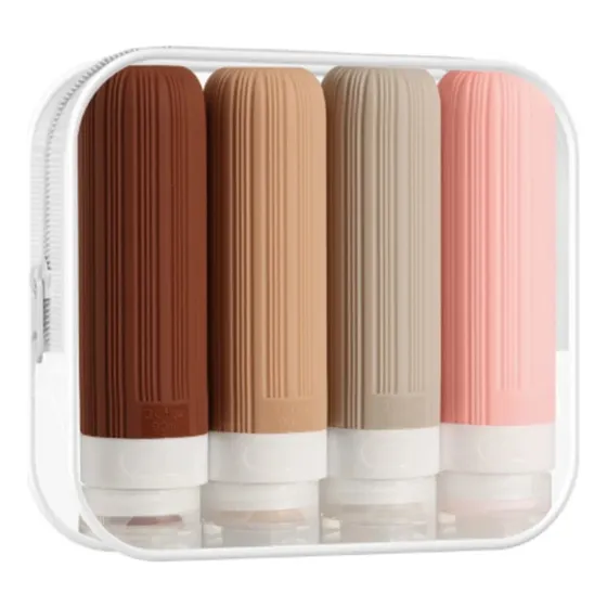 Neceser Para Viaje Set De Botellas Contenedores Silicona 90
