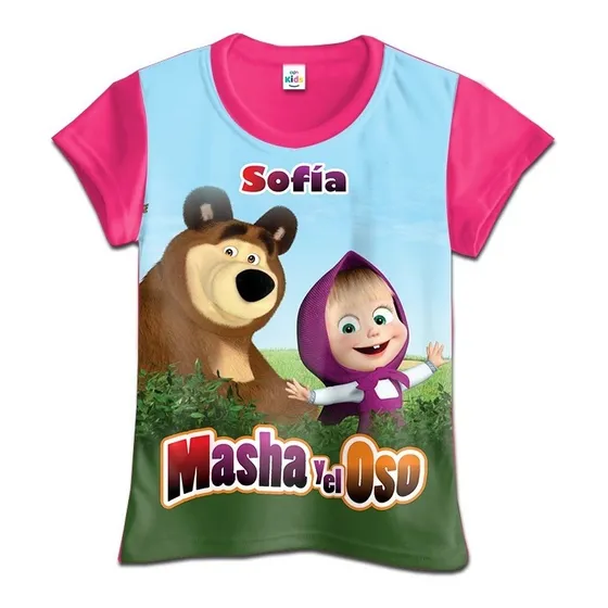 Franela Camisa Niña Masha Y El Oso En Poliester