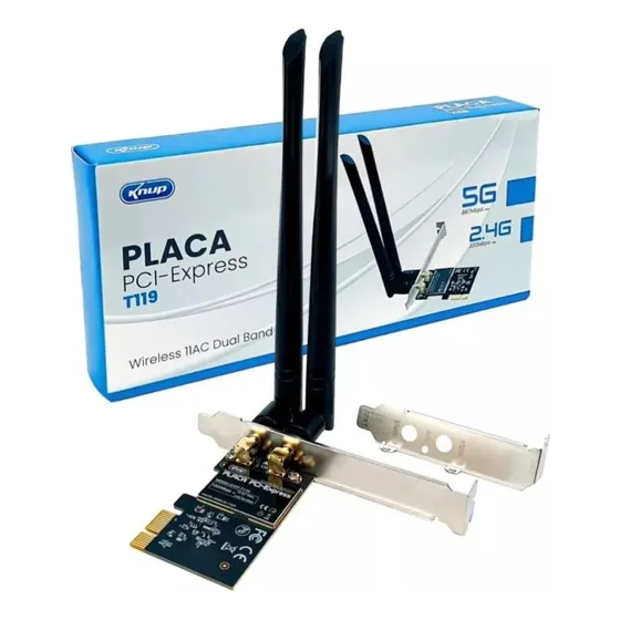 Placa De Rede Adaptador Sem Fio 2.4g 5g Pci Express Ac1200