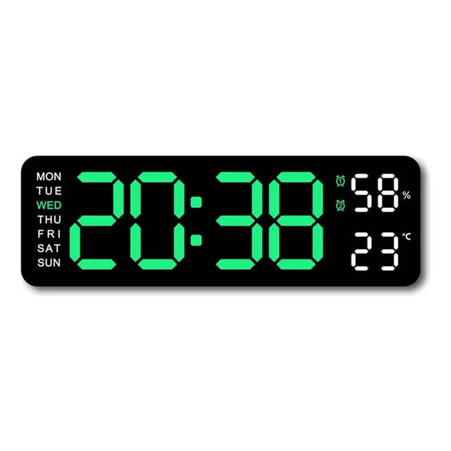 Reloj Pared Digital 9  Multifuncion Despertador Led Ajuste