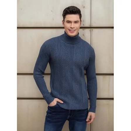Sweater Lana Hombre Cuello Subido Beatle, Excelente Calidad