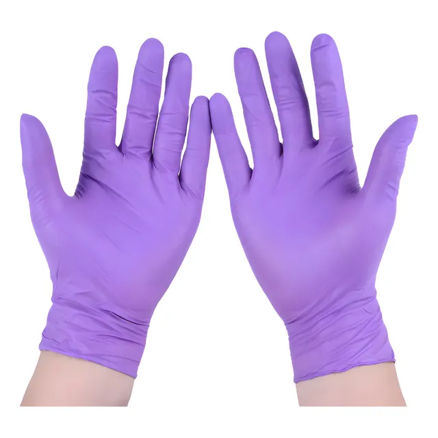 Guantes De Nitrilo Color Azul Y Negro Caja × 100 Talla L 