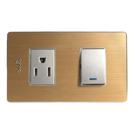 Toma Corriente Con Tierra E Interruptor 125v~15a Igoto X316