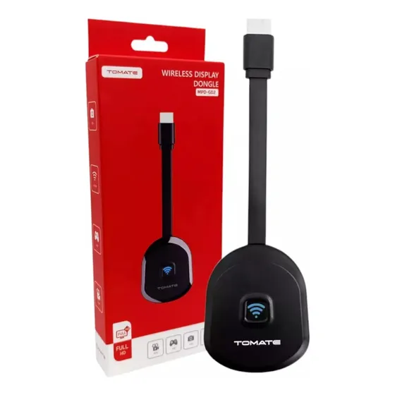 Adaptador Wireless Dongle Tv Display Espelhamento Celular Hd Cor Preto Tipo De Controle Remoto Padrão
