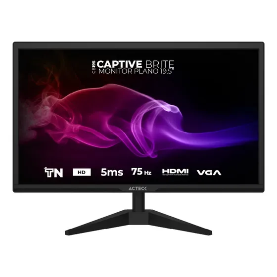 Monitor Acteck con pantalla de 19.5" 60Hz 127V y resolución HD