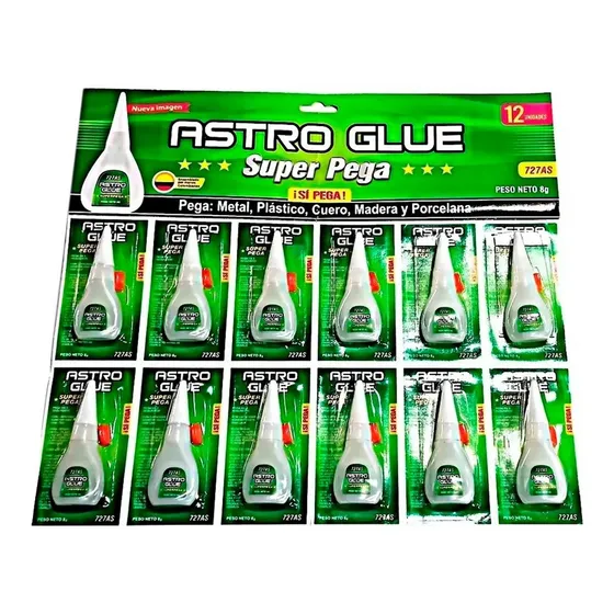 Pegante Instantáneo Super Astro Glue Super Pega Cartón X 12