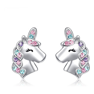 Pendientes De Tuerca De Unicornio Plateados Hipoalergénicos Pendientes De Tuerca De Unicornio Plateados Hipoalergénicos
