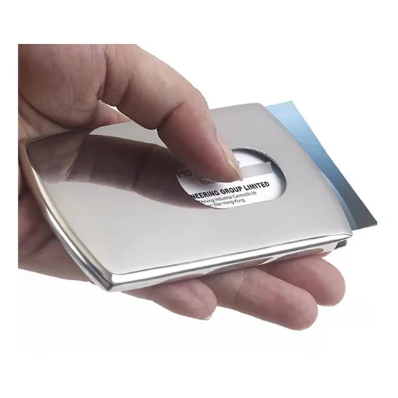 Tarjetero Metal Inox. Importado Tarjetas Personales Elegante