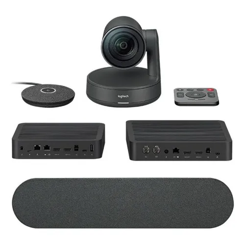 Kit Logitech Rally Camara Altavoz Base Microfono + Hub Negro