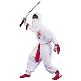 Disfraz Ninja Blanco, Talla M 8-10 Disfraz Ninja Blanco, Talla M 8-10
