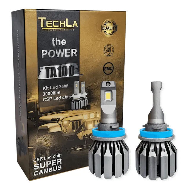 Kit Focos Led T100 Techla Original  H4 H7 H11 H1 9005 ..auto