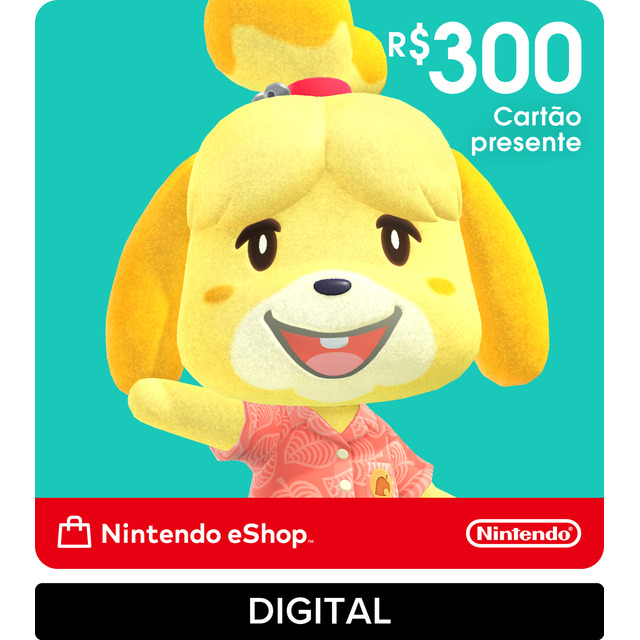 Cartão Presente Nintendo R$600 (2xR$300) Cartão Presente Nintendo R$600 (2xR$300)
