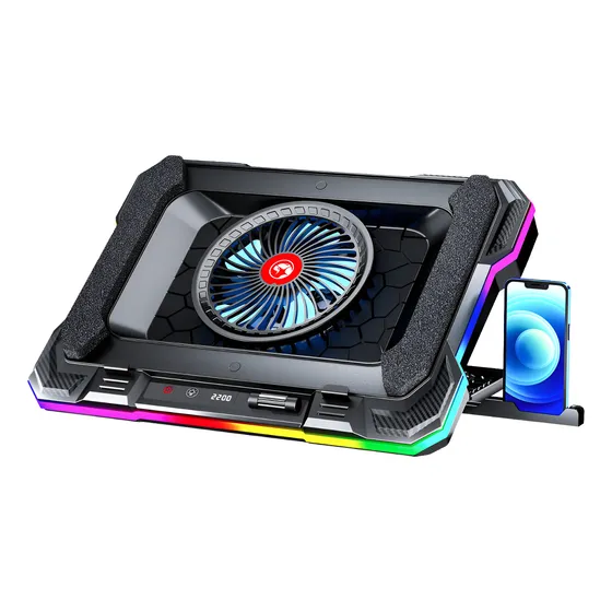 Marvo Atlas 43: Ventilador Laptop Rgb 7ángulos 89cfm Potente
