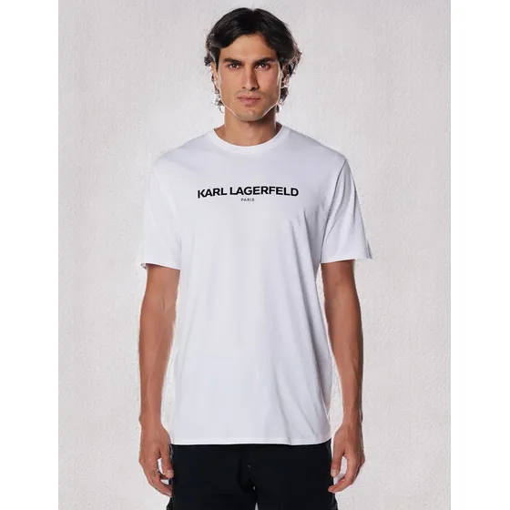 Karl Lagerfeld Paris Camiseta De Manga Corta Con Cuello Redo