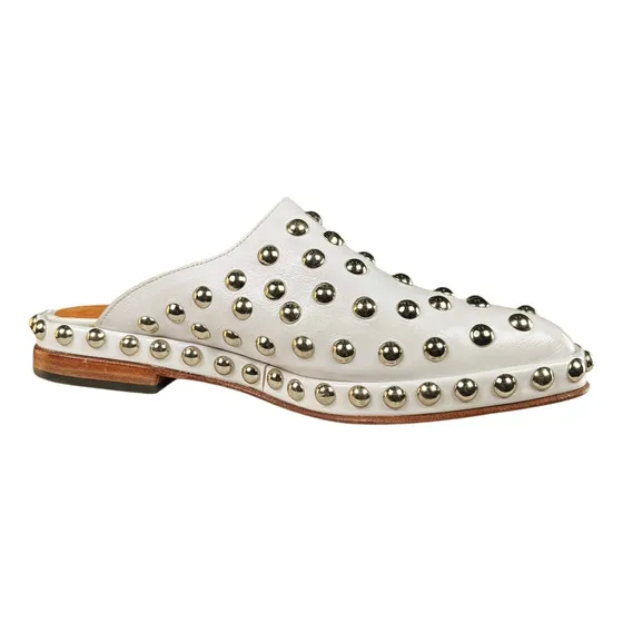 Zapatos Zuecos Mules Prune De Cuero Número 37