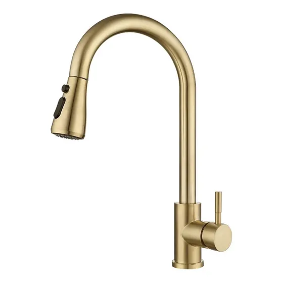 Grifo Cocina Sensor Extraible Dorado Mezclador Control Para