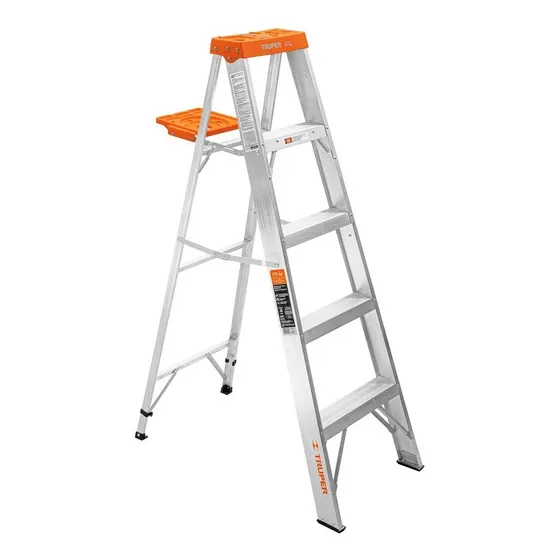 Escalera Tijera 4 Pasos En Aluminio Con Bandeja Truper 10264