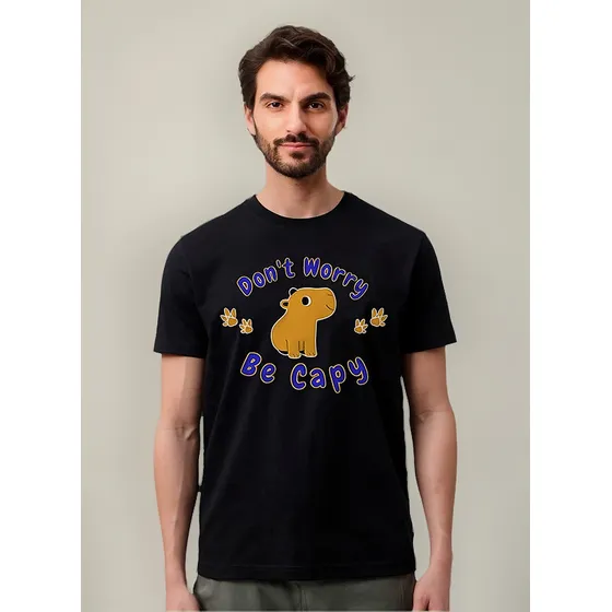 Remera Capibara Carpincho (negra:) Ideas Mvd