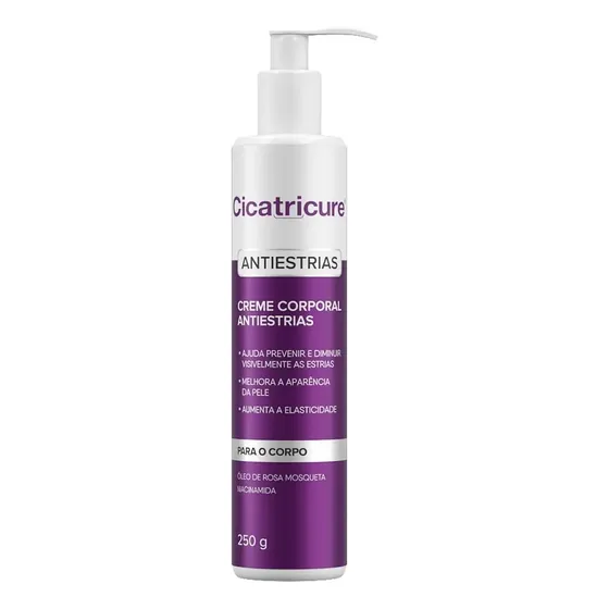 Creme Corporal Cicatricure Anti Estrias 250g - Óleo da Rosa Mosqueta e Niacinamida