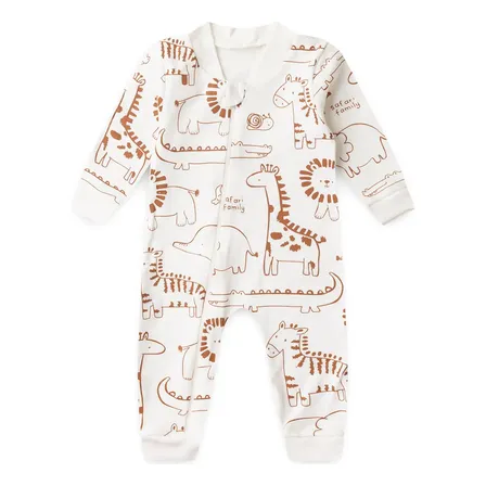 Macacão Bebê Fofuxo Suedine Estampado Com Zíper (rn/p/m/g)