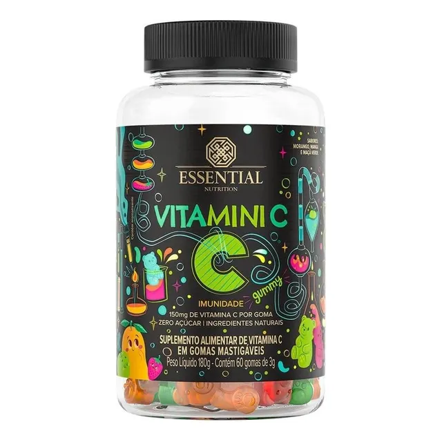 Vitamini C Imunidade Infantil Gummy 60 Gomas 180g Essential