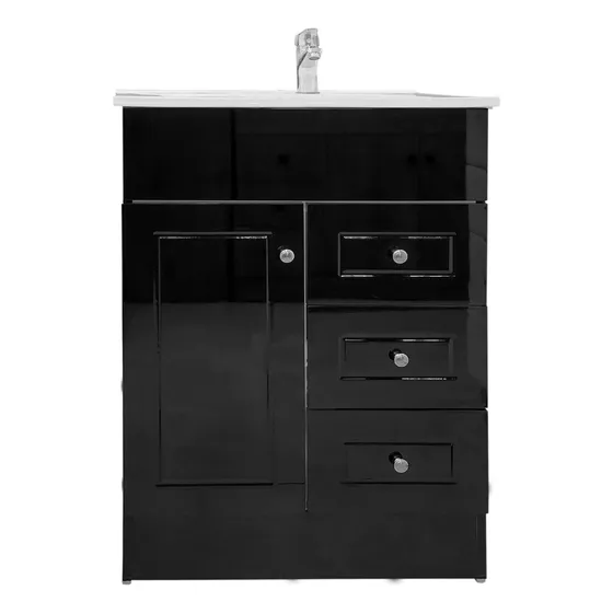 Kit Mueble Vanitorio N Termolaminado + Cubierta 60x47x82 Cm