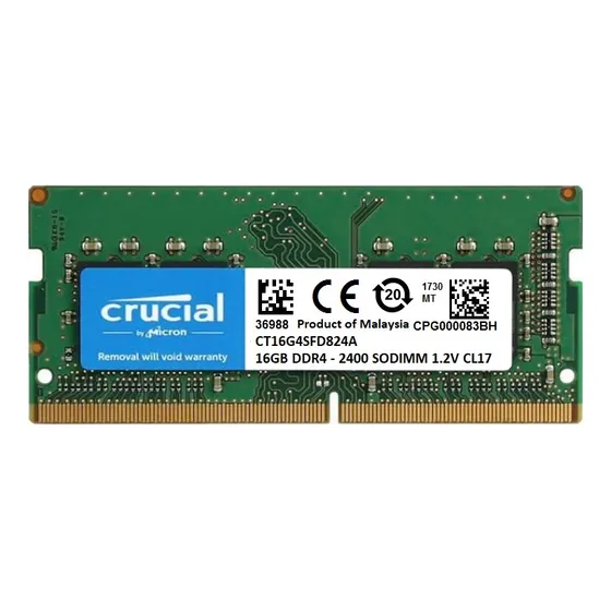 Memória Note Ddr4 16gb Pc4-2400 2400mhz Crucial Original Nfe