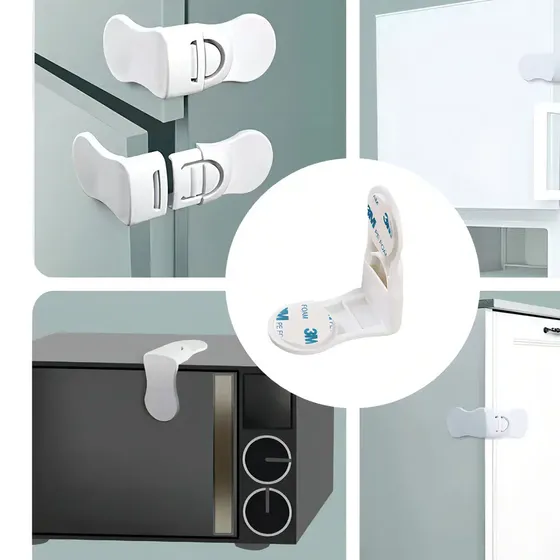Pack 10 Seguros Niños Puertas Cajones Muebles Multiuso Refrigerador - Forma En L - Multipropósito - Myg Hogar | Cuotas sin interés