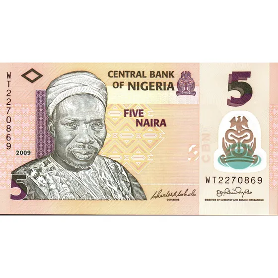 Nigéria - 5 Naira De 2.009 - Fe  - Polímero. 