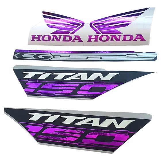 Kit De Calcos Tipo Original New Titan Cg 150. Cromados