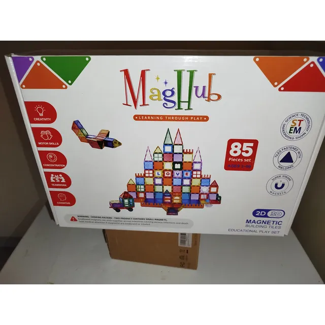 Juego Didáctico 85 Bloques De Construcción Magnéticos, Niños