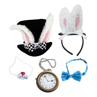 Conjunto De Disfraz De Conejo Blanco De Pascua, Sombrero De Conjunto De Disfraz De Conejo Blanco De Pascua, Sombrero De