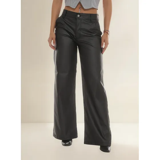 Pantalón Wide Leg Engomado Granada Mujer