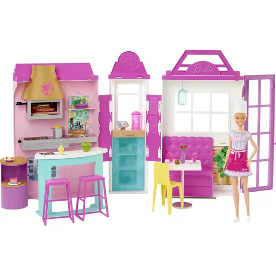 Barbie Set De Juego Restaurante Con Muñeca