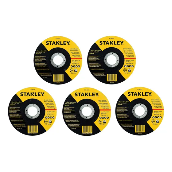 Disco Stanley Corte Metal Para Esmeril 4 1/2 Pack 5 Unidades