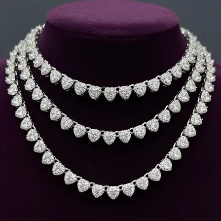 Colar Riviera Cravejado Em Zirconia Luxo Cor Prata Prateado