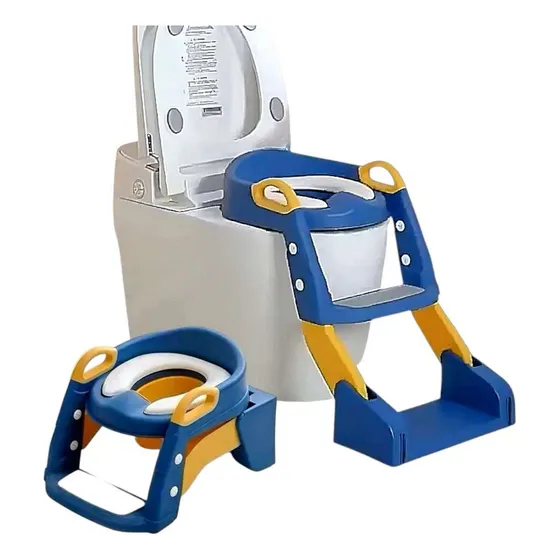 Pelela Asiento Adaptador Escalera Inodoro Wc 3 En1 Niños X L Azul Lisa