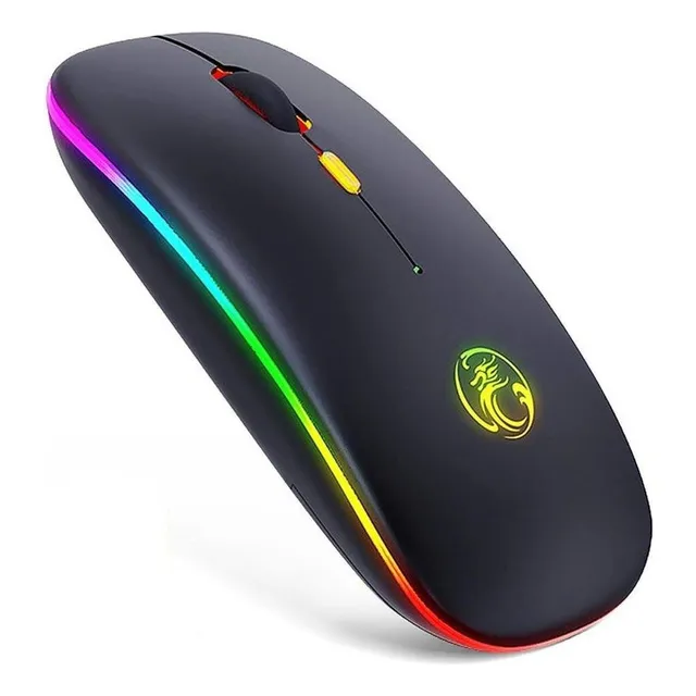 Mouse Delgado Portable Recargable Luces Led Inalambrico Slim