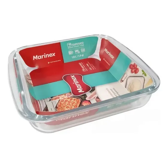 Bandeja Refractario Cuadrada 1.8l 24.8cmx22.2cmx5.2cm